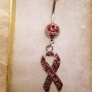 Cancer Awareness Belly Button Ring